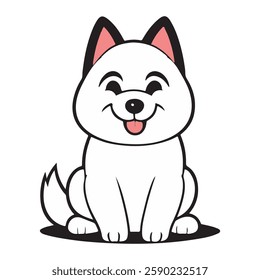 Cute Dog Sitting Cartoon Vector Icon Illustration. Animal Icon Concept Isolated Vector. Flat Cartoon Style