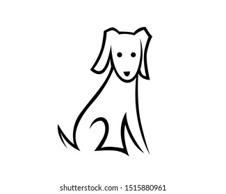 Cute Dog Sitting Gesture Symbol