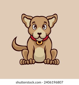 Ilustración del logotipo de la pose de la posición del perro