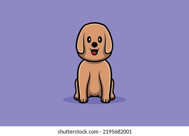 Cute dog sitting vector icon illustration. Animal nature icon design concept.