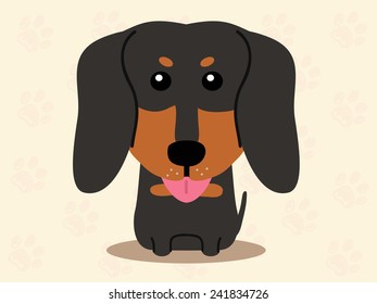 Cute dog sitting - vector set of icons and illustrations 