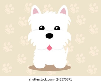 Cute dog sitting - vector set of icons and illustrations