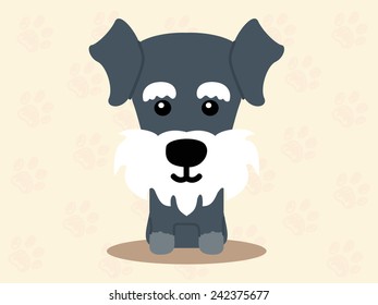 Cute dog sitting - vector set of icons and illustrations