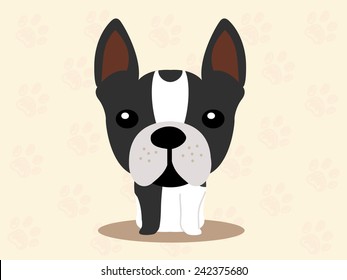 Cute dog sitting - vector set of icons and illustrations