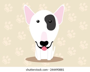 Cute dog sitting - vector set of icons and illustrations