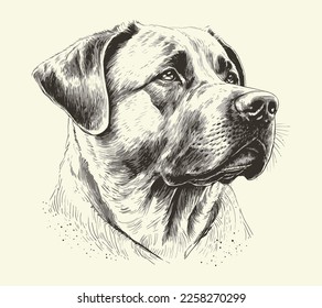 Cute dog sketch hand drawn image. Vintage style. Vector illustration