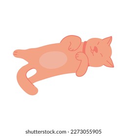 Cute dog sleep and dreaming. Vector illustration. Isolated on a white background.