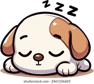 lindo perro duerme en el suelo, perro ilustrador de Vector