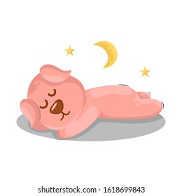 CUTE DOG SLEEPING CARTOON VECTOR