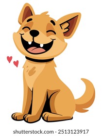 Cute Dog Smiling. Flat Vector Illustration