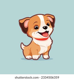 Cute dog smiling mascot vector illustration