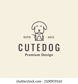 cute dog stand hipster logo design vector graphic symbol icon sign illustration creative idea