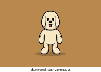 Cute dog standing happy vector icon illustration. Animal nature icon design concept.