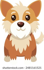 Cute Dog Standing with Smile Vector illustration