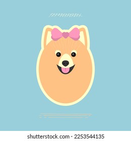 Pegatina de perro con arco