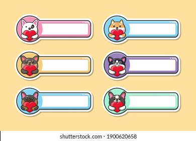 Cute Dog Sticker Label Name Tag