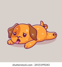 Cute Dog Stiflingly Hot On Floor Cartoon Vector Icon
Illustration. Animal Nature Icon Concept Isolated Premium
Vector. Flat Cartoon Style