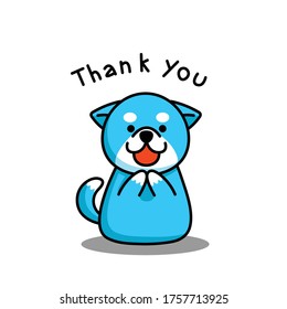 Cute dog is so sweet, thank you. Positive emotions. Thank you concept. Vector illustration.