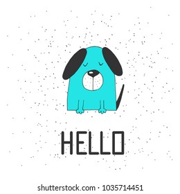 Cute dog, symbol of new year 2018. Hand drawn elements for your designs dress, poster, card, t-shirt 