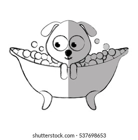 cute dog tender isolated icon vector illustration design