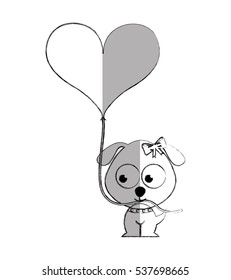 cute dog tender isolated icon vector illustration design