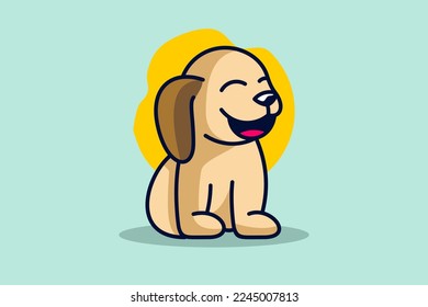 cute dog that is sitting happily