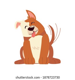 Cute Dog With Tongue Out Pet Icon Vector Illustration