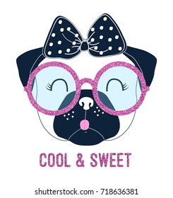 Cute dog t-shirt design with slogan. Vector illustration design for fashion fabrics, textile graphics, prints.	