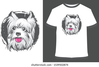 Cute dog t-shirt - Vector graphic, typographic poster, vintage, label, badge, logo, icon or t-shirt