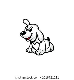 cute dog two logo vector