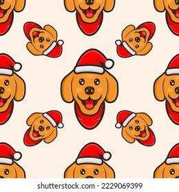 cute dog use christmas hat pattern design. suitable to use on christmas event.