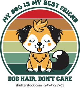 cute dog  vactor and typography t shirt design