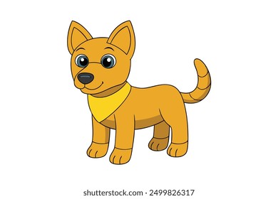 A cute dog  vector art in white background illustration.