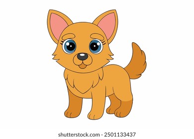 A cute dog vector art in white background illustration.
