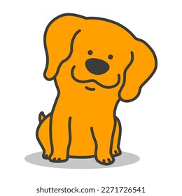 Cute dog vector cartoon character isolated on a white background.