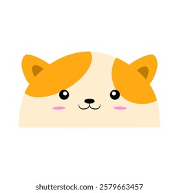 cute dog vector, cartoon dog face, drawing dog face easy and simple. Cute puppy vector design