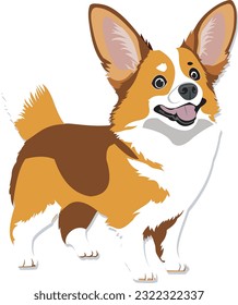 cute dog vector with cheerful face