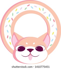 Cute dog vector design. Pet. Animals. Donuts.
