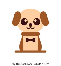Cute dog vector flat design 