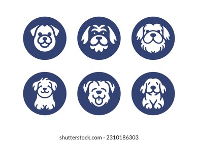 Cute Dog vector icon set	