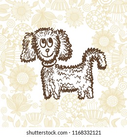 Cute dog. Vector illustration