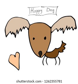 Cute dog. Vector illustration.