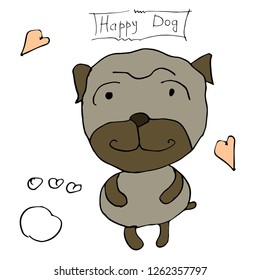 Cute dog. Vector illustration.