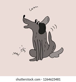 Cute dog. Vector illustration.