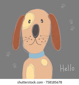 Cute dog. Vector illustration. 