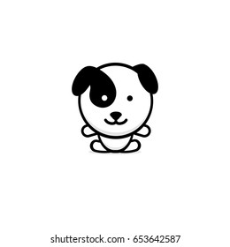 Cute Dog vector illustration, Baby Puppy logo, new design art, Pet Black color sign, simple image, picture with animal