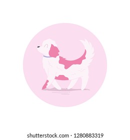 Cute dog vector illustration. Can use for sticker.