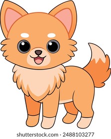 a cute dog vector illustration, cartoon, clipart and line art design