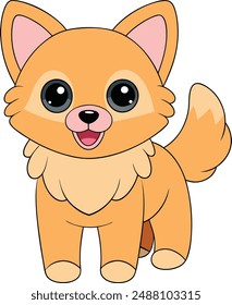 a cute dog vector illustration, cartoon, clipart and line art design