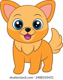 a cute dog vector illustration, cartoon, clipart and line art design